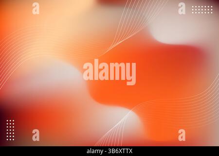 Moderner Farbverlauf in Orange- und Weißtönen, mit sanft fließenden Wellenlinien über den Hintergrund.Vektor-Illustration Stock Vektor