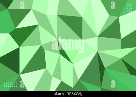 Ein lebendiger, abstrakter Hintergrund mit mehreren Grüntönen in einem polygonalen Muster, das ein dynamisches und modernes geometrisches Design schafft. Stock Vektor
