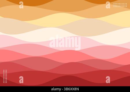 Abstrakte Illustration des Hintergrund-Vektors für rote, orangefarbene und weiße Wellen Stock Vektor