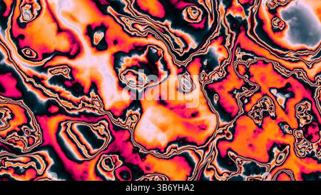 Farbenfrohe Lava Swirl Abstract – lebendige, flüssige Textur für dynamische Energiedesigns und auffällige visuelle Kunst Stockfoto