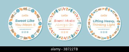 Sport Equipment Rahmen Banner Doodle Set Stock Vektor