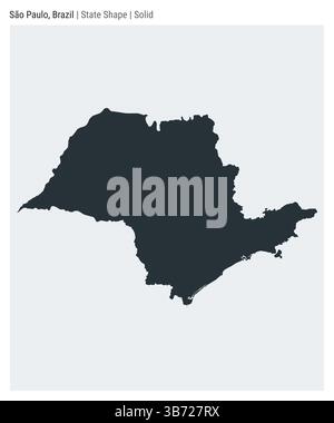 Sao Paulo, Brasilien. Einfache Vektordarstellung. Statusform. Solide Ausführung. Grenze von Sao Paulo. Vektorabbildung. Stock Vektor