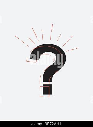 Fragezeichensymbol auf weißem Hintergrund, FAQ-Taste. Fragen stellen Stock Vektor