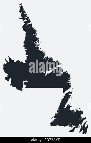 Neufundland Karte. Nur eine einfache Grenzkarte. Form der Provinz. Flache leere Neufundland-Umrisse. Abbildung der Vektorbegrenzung. Stock Vektor