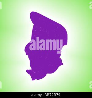 Tschad-Form auf verlaufendem Hintergrund. Landkarte mit Kratzstruktur. Lebendiges Poster im Tschad. Erstaunliche Vektorillustration. Stock Vektor