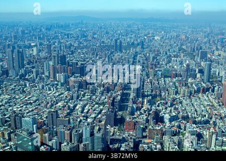 Blick über Taipei vom Taipei 101 Turm Stockfoto