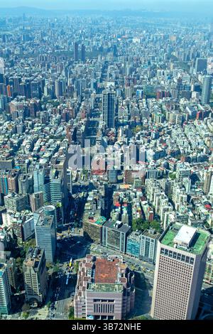 Blick über Taipei vom Taipei 101 Turm Stockfoto