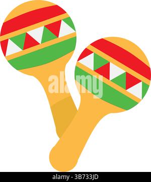 mexikanisches Maraca-Instrumentensymbol Stock Vektor
