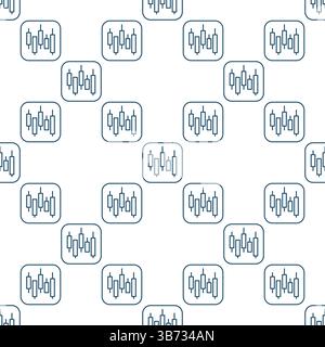 Kerzendiagramm-Vektorkonzept Kryptowährungen kaufen minimales lineares nahtloses Muster Stock Vektor