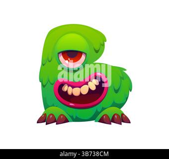 Crazy Monster Charakter Zeichentrick Schriftart Buchstabe B. seltsame Fantasy Monster Charakter Kinder ABC Schriftzug Buchstaben, bizarr Horror Kreatur Vektor Englisch Alpha Stock Vektor