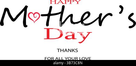 Glückwunschkarte zum Muttertag. Vektorillustration, Banner oder Logo-Konzept. Liebessymbole auf weißem Hintergrund. EPS-Datei. Stock Vektor