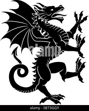 Heraldik Drache Wappenwappentier Stock Vektor