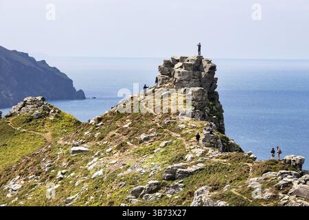 Allgemeine Ansicht des Valley of the Rocks in Lynton, Devon. Stockfoto