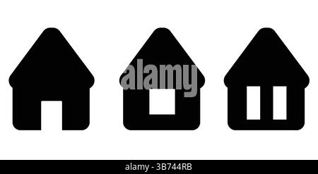 Home-Symbolsatz für Website- und App-Design. Illustration des Vektors nach Hause isoliert auf weißem Hintergrund. Editierbare EPS-Datei enthalten. Stock Vektor
