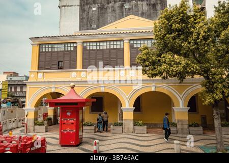 Macau Post Office Correios de Macau / CTT Headquarters, befindet sich am Senado Square Largo do Senado im historischen Zentrum von Macau Stockfoto