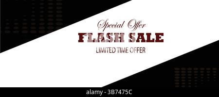 Sonderangebot. Flash Sale Mega-Angebot in rotem Design. Zeitlich begrenztes Angebot. Das beste Bannerdesign für soziale Medien und Unternehmen. EPS-Datei. Stock Vektor