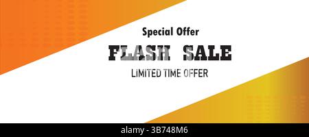 Sonderangebot. Flash Sale Megaangebot in schwarzem Farbthema isoliert auf orangem Hintergrund. Zeitlich begrenztes Angebot. Das beste Bannerdesign. Stock Vektor