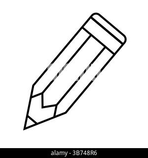 Bleistiftsymbol auf weißem Hintergrund. Abbildung des Vektormaterials. EPS-bearbeitbare Datei. Perfekt für Design, Bildung und Büro. Stock Vektor