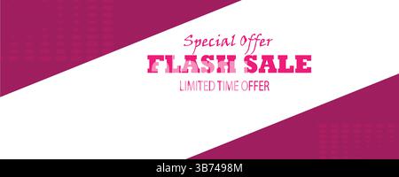 Flash Sale Alert! Mega-Angebot Im Pink-Design – Nur Für Begrenzte Zeit! Beeindruckendes Design Für Social Media Und Corporate Banner. Laden Sie EPS jetzt herunter! Stock Vektor