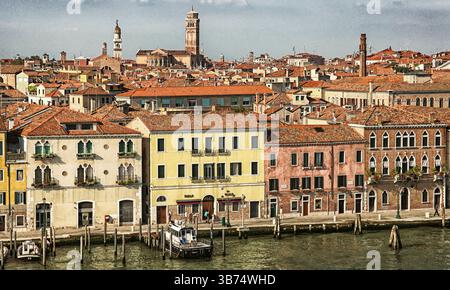 Panoramablick Auf Die Stadt, Traditionelle Architektur, Altstadt, Venedig, Venetien, Italien, Europa Stockfoto