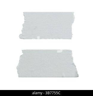 Set mit weißen Washi-Streifen. Aufkleberpapier isoliert auf transparentem Hintergrund mit Beschneidungspfad. Schneide grafische Objekte und Elemente aus. Teile von Stockfoto