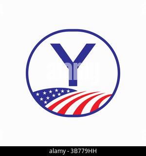 Letter Y USA Agriculture Logo Design. Vektorvorlage Für Landwirtschaftssymbole Stock Vektor