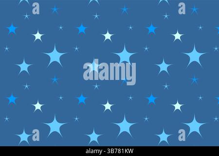 Ein blau-weißes Sternmuster mit blauen Sternen Stock Vektor