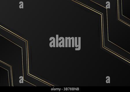 Abstrakter geometrischer Luxus-Hintergrund in Schwarz und Gold mit Kopierraum für Text Stock Vektor