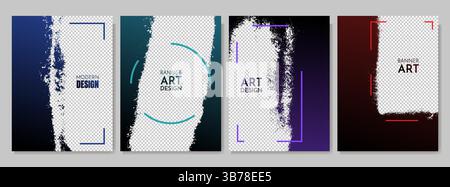 Vektorabbildung. Abstrakte Graffiti-Farbrahmenset. Design für Poster, Einladung, Geschenkkarte, Coupon, Buchumschlag, Foto-Overlay, Web banne Stock Vektor