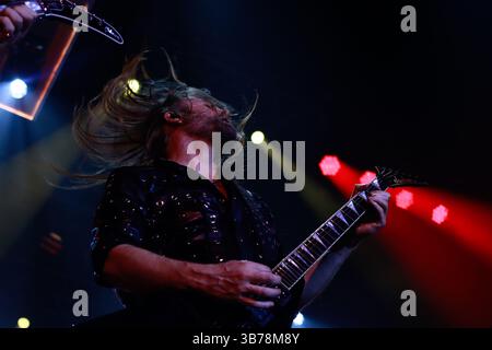 Mexiko-Stadt, Mexiko. Mai 2025. Andy Sneap Gitarrist der britischen Band Judas Priest trat als Teil der Monster of Rock Tour in der Mexico City Arena auf. Am 4. Mai 2025 in Mexiko-Stadt. (Foto: Carlos Santiago/Eyepix/SIPA USA) Credit: SIPA USA/Alamy Live News Stockfoto