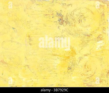 Textur in Gelb und Braun, gedruckt im Gelli-Druckverfahren. Stockfoto