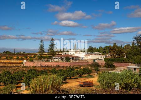 ESTOMBAR, PORTUGAL - 5. OKTOBER 2024: Landschaftsansicht des Weinguts 'Quinta dos Vales' in der Algarve. Stockfoto