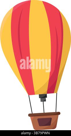 Heißluftballon rot gestreift. Vektorabbildung Stock Vektor