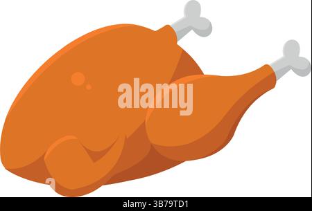 Cartoon mit geröstetem truthahn. Vektorabbildung Stock Vektor