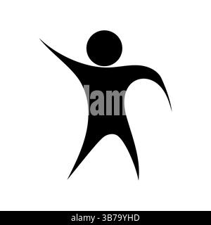 Abstrakte Personenfigur. Menschliche Bewegungsform. Symbol dynamischer Körper. Vektorsilhouettenform. Stock Vektor
