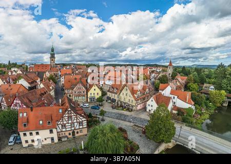 Blick auf Lauf an der Pegnitz, Lauf an der Pegnitz, Franken, Bayern, Deutschland Stockfoto