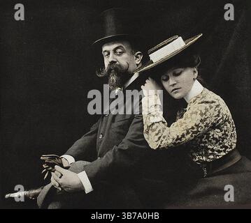 Henry Gauthier-Villars, genannt „Willy“ (1859–1931) und Colette (1873–1954) aus „Revue Illustree“. Museum: PRIVATE SAMMLUNG. Autor: Fotostudio M. Ducourau. Stockfoto