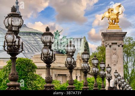 Grand Palais, Pont Alexandre III, Paris, Frankreich Stockfoto