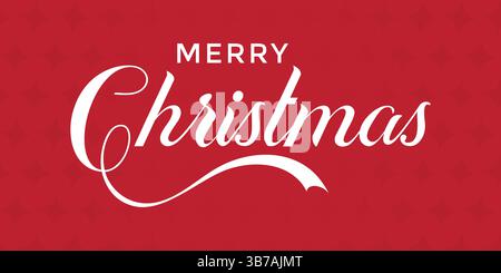 Frohe Weihnachten eleganter Typografietext auf festlichem rotem Hintergrund Stock Vektor