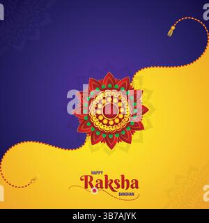 Raksha Bandhan Poster Design mit Rakhi Stock Vektor