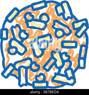 Holzpellets Icon Doodle Illustration Stock Vektor