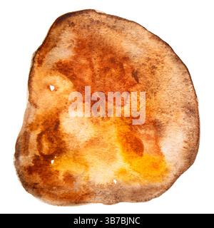 Braunes Handgezeichnetes Aquarell Tropft Rundes Banner Stockfoto