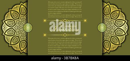 Luxuriöser ornamentaler Mandala-Hintergrund mit goldenen Arabesken-Mustern, Element für Einladung, Meditationsposter, Yoga, Hochzeit, Bucheinband, Deckblatt Stock Vektor