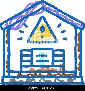 Kontrollierte Implosionen Dynamit-Symbol-Doodle-Illustration Stock Vektor