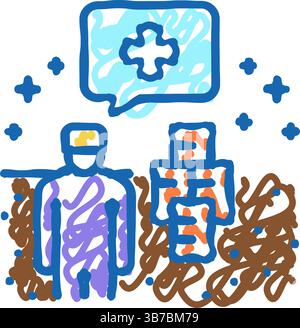 Bodensanierung Symbol Doodle Illustration Stock Vektor