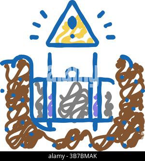 Symbol für das Entfernen des unterirdischen Lagertanks Kritzelillustration Stock Vektor