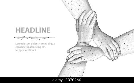 Team Hands Konzept. Gemeinsam Netzwerk, Unity Support, Community Connect. Stock Vektor