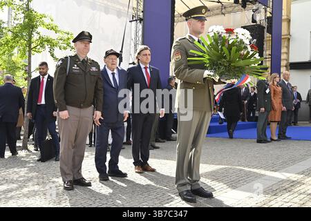 Prag, Tschechische Republik. Mai 2025. Fotografiert während einer militärischen Zeremonie der tschechischen Verteidigung am Dienstag, den 6. Mai 2025 in Prag. König Philippe von Belgien besucht das Land am 5. Mai 2025 und 6. Mai 2025 offiziell. BELGA FOTOPOOL PHILIP REYNAERS Credit: Belga News Agency/Alamy Live News Stockfoto