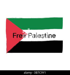 Palästinensische Flagge Vektor im Grunge Stil, raue, grungy Stil palästinensische Flagge. Stock Vektor