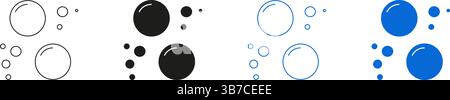 Blasensymbole Und Kreissymbole Linien- Und Volumenkörpersatz. Seifenblase Und Kreisförmige Geometrische Formen Symbol-Kollektion. Abbildung Des Isolierten Vektors Stock Vektor